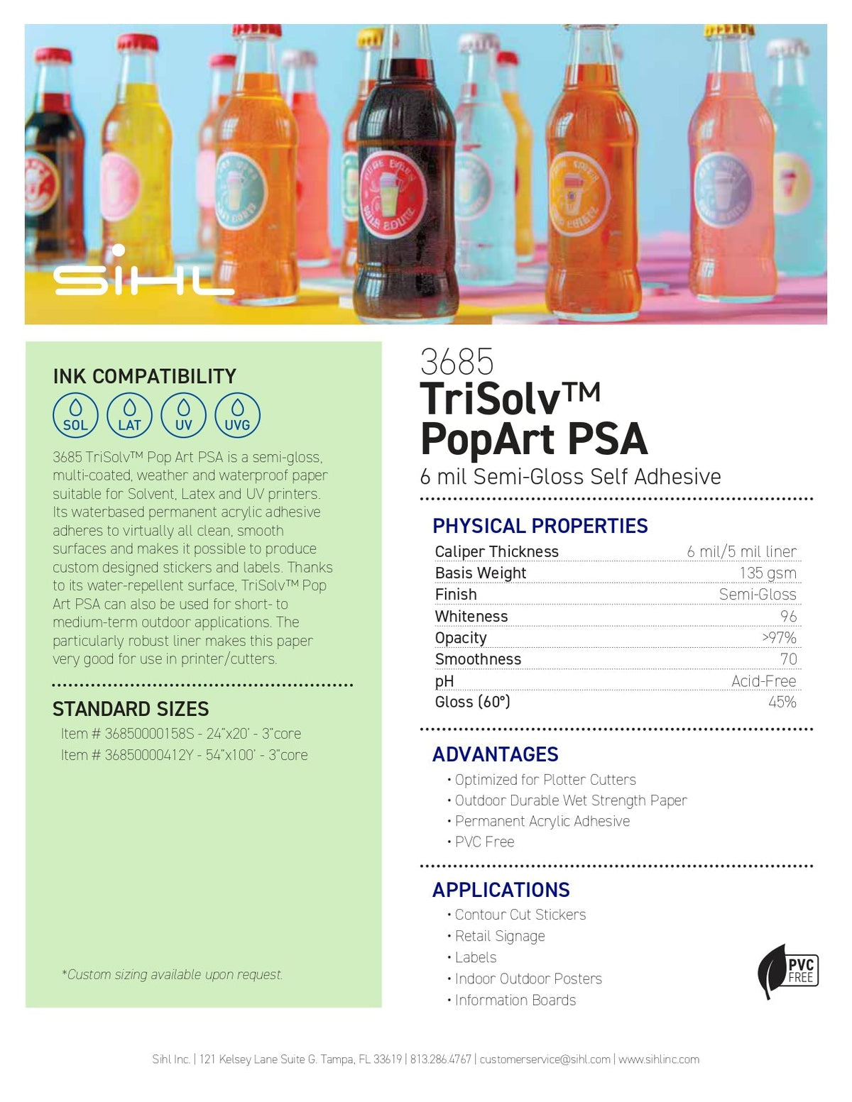 SIHL TriSolv™ PopArt PSA for Paper Adhesive Sticker SIHL