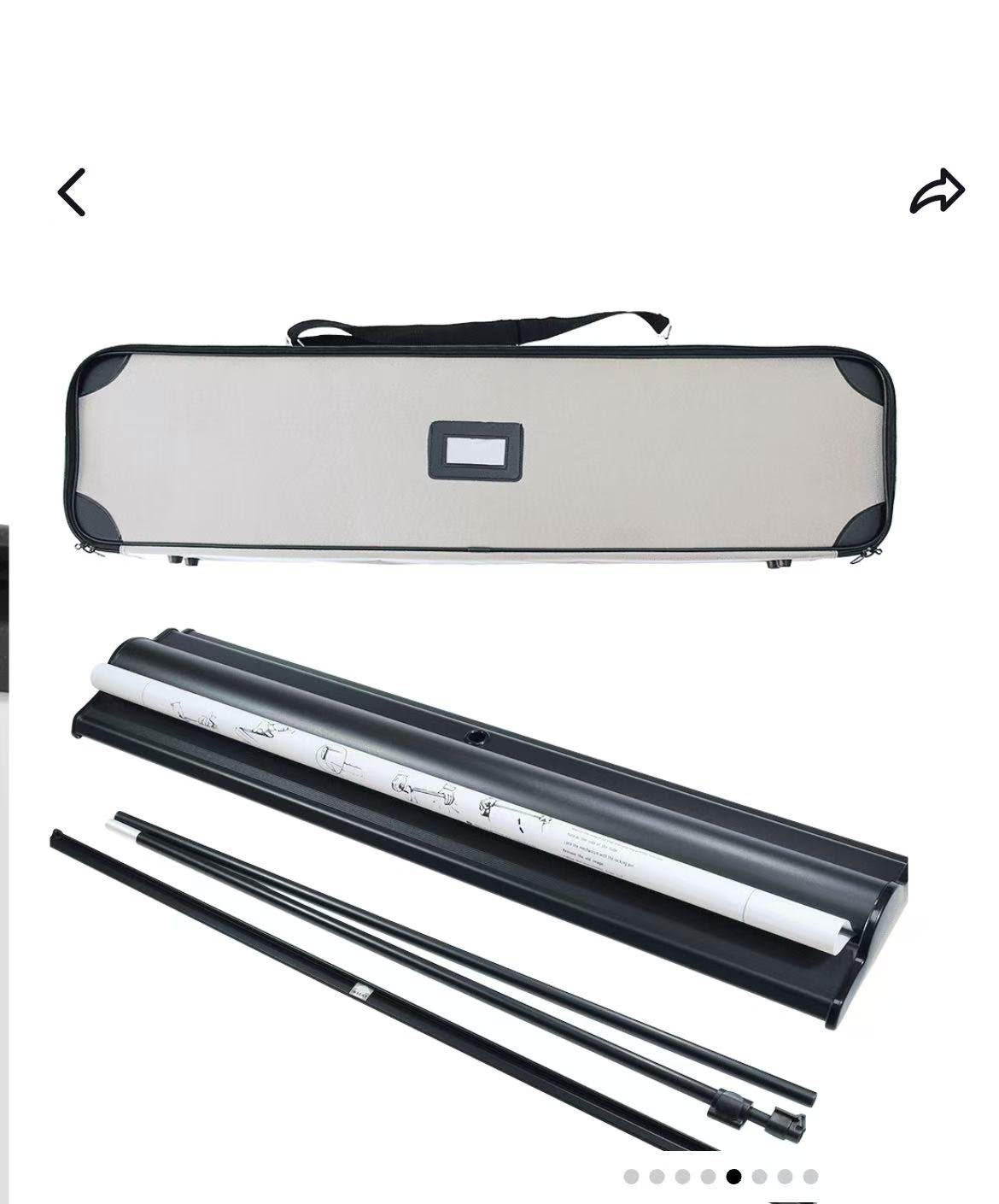 Silverstep Retractable Stand, 36" x 90" (Black) Birttani Display