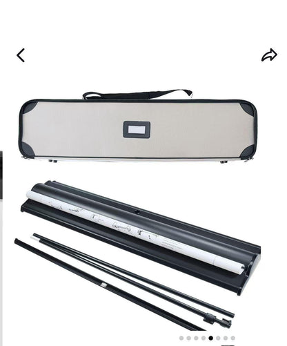 Silverstep Retractable Stand, 36" x 90" (Black) Birttani Display