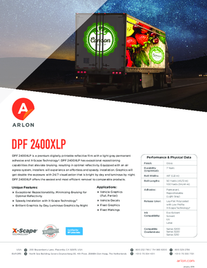 Arlon DPF 2400XLP  Reflective Film with Low Profile X-Scape Technology® ARLON