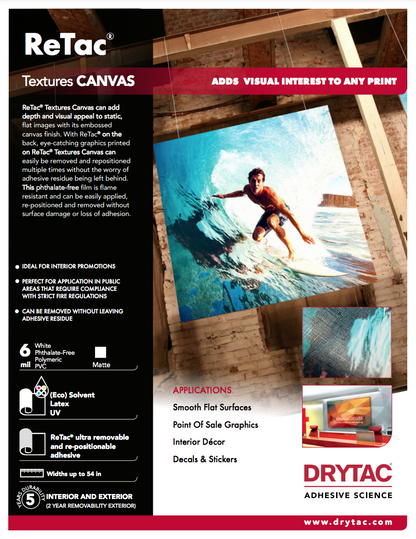 Drytac Retac Texture Vinyl for Wall, 6mil DRYTAC