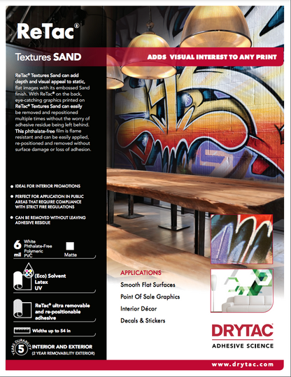 Drytac Retac Texture Vinyl for Wall, 6mil DRYTAC