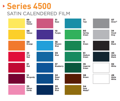 Arlon Series 4500 Colored Vinyl, Satin, 3mil (Free Shipping Included) ARLON