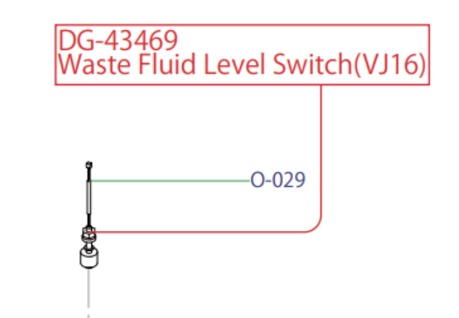 OEM Waste Fluid Level Switch 2 Assy for MUTOH Printers - DG-43469 MUTOH