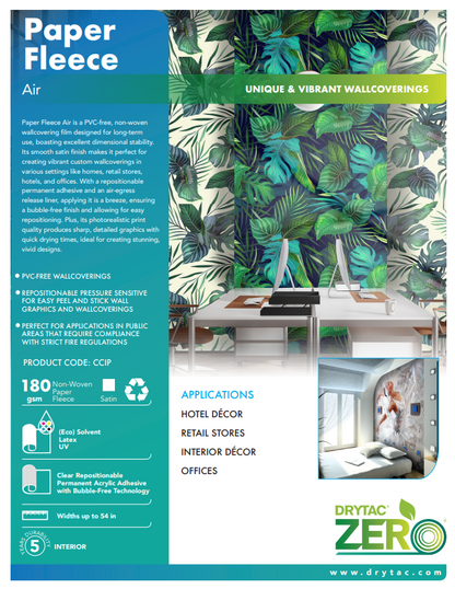 Drytac CCIP54098 Paper Fleece 54" x 98' Satin DRYTAC
