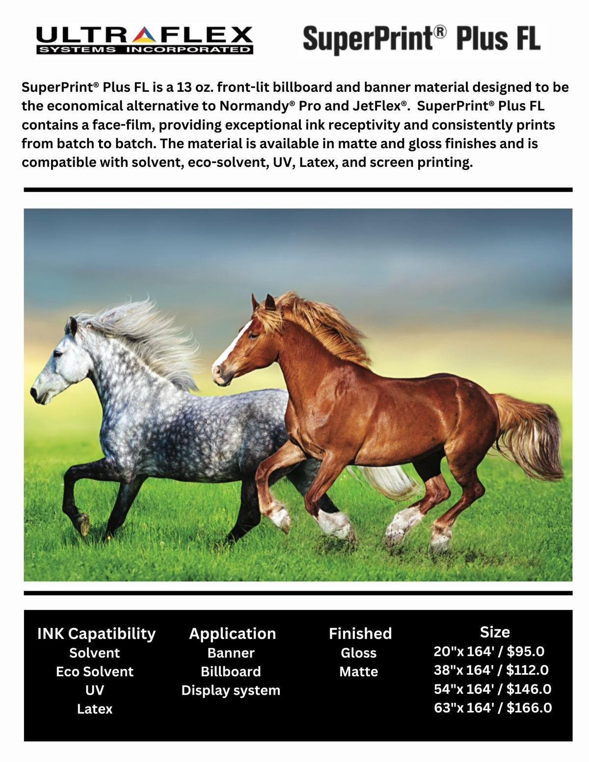Ultraflex SuperPrint® Plus FL 13oz, Gloss/Matte ULTRAFLEX
