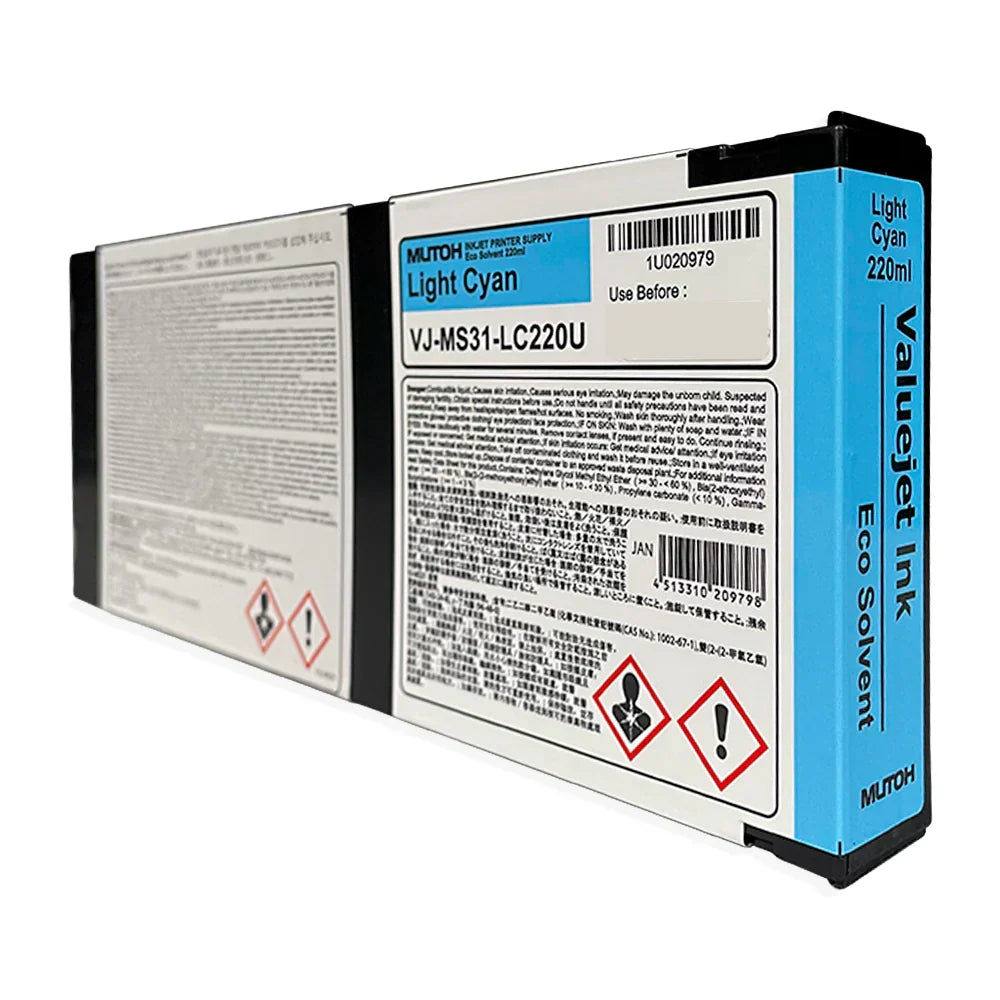 OEM MS31 Eco-Solvent Ink, 220ml - Mutoh 628, 641SR-PRO, 1341SR-PRO, 1203, 1304, 1324X